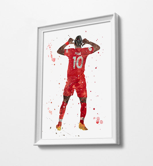 Sadio #10  Minimalist Watercolor Art Print Poster Gift Idea For Him Or Her | Football | Soccer