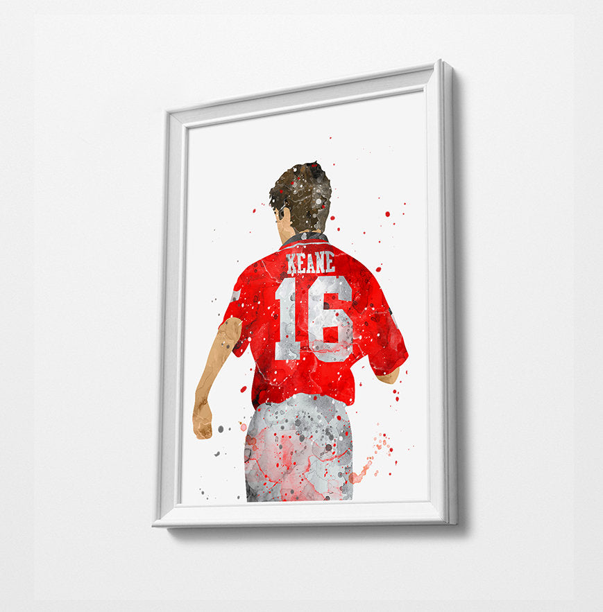 Classic Keane Minimalist Watercolor Art Print Poster Gift Idea For Him Or Her | Football | Soccer