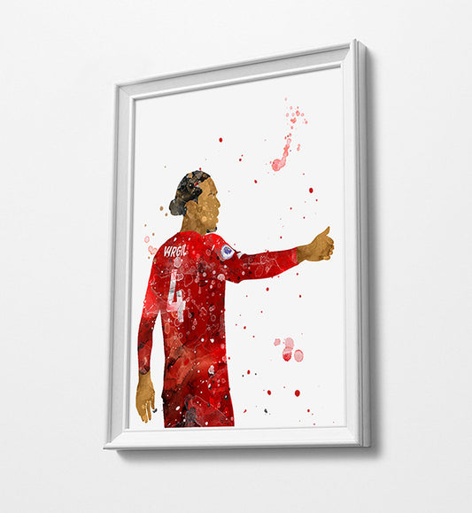 Virgil Minimalist Watercolor Art Print Poster Gift Idea For Him Or Her | Football | Soccer