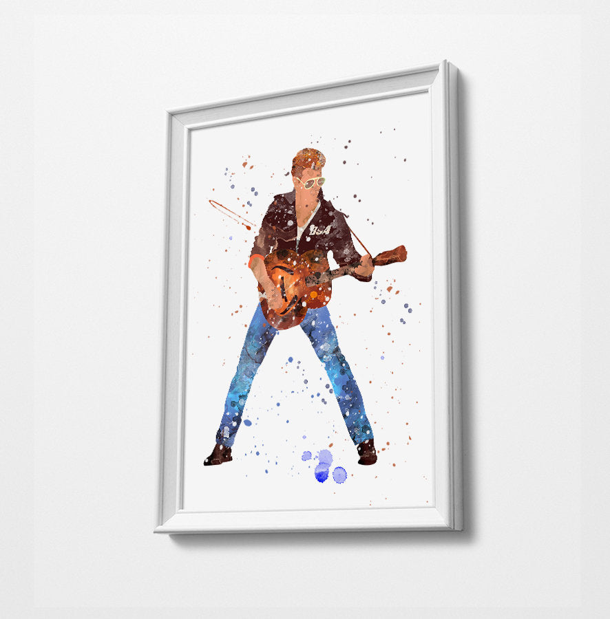 George Minimalist Watercolor Art Print Poster Gift Idea For Him Or Her Music Poster