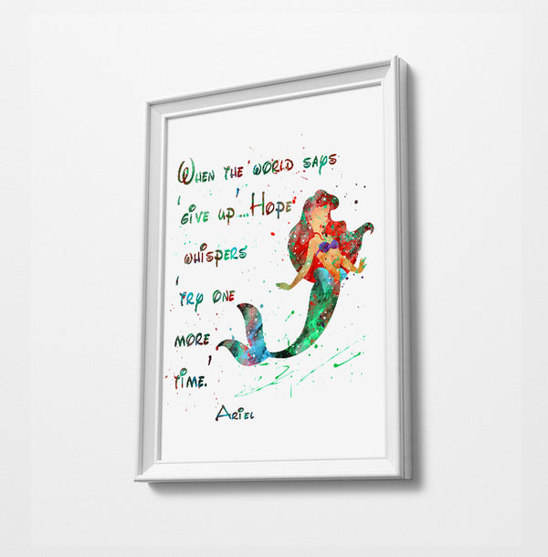 Ariel Quote 3 | Disney Princess Prints | Minimalist Watercolor Art Print Poster Gift Idea For Him Or Her | Nursery Art |