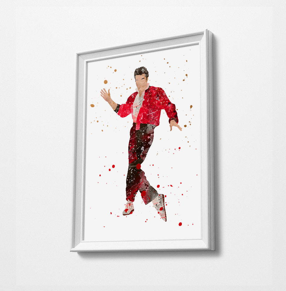 Elvis Minimalist Watercolor Art Print Poster Gift Idea For Him Or Her Music Poster