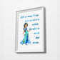 Jasmine | Minimalist Watercolor Art Print Poster Gift Idea For Him Or Her | Nursery Art | Disney Prints