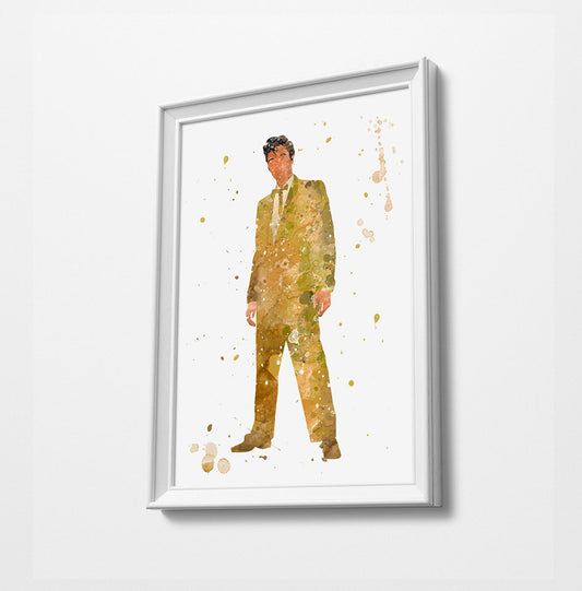 Elvis(Music) Gold Suit | Minimalist Watercolor Art Print Poster Gift Idea For Him Or Her Music Poster