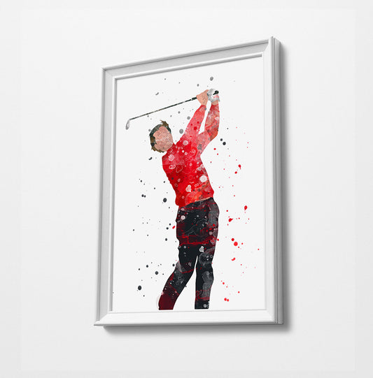Seve | Minimalist Watercolor Art Print Poster Gift Idea For Him Or Her | Golf
