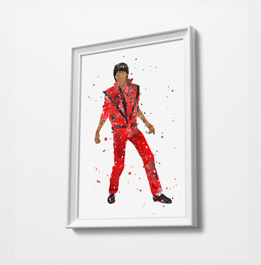 MJ | Minimalist Watercolor Art Print Poster Gift Idea For Him Or Her Music Poster