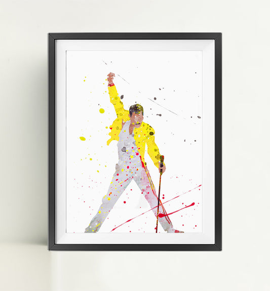 Freddie Minimalist Watercolor Art Print Poster Gift Idea For Him Or Her Music Poster