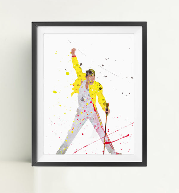 Freddie Minimalist Watercolor Art Print Poster Gift Idea For Him Or Her Music Poster