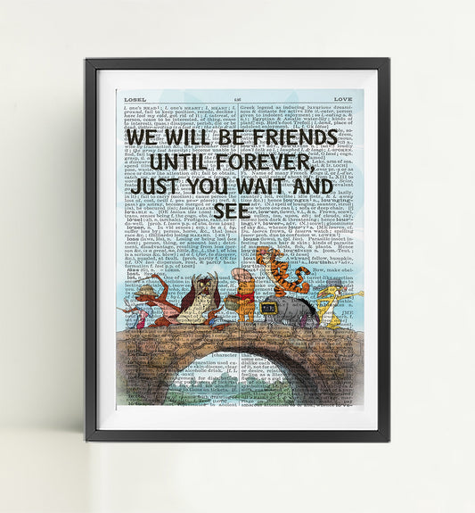 Dictionary Art Print Poster Page Quote | Nursery Art | Vintage Poster | Winnie the Pooh | Gift for her | Gift for Mum