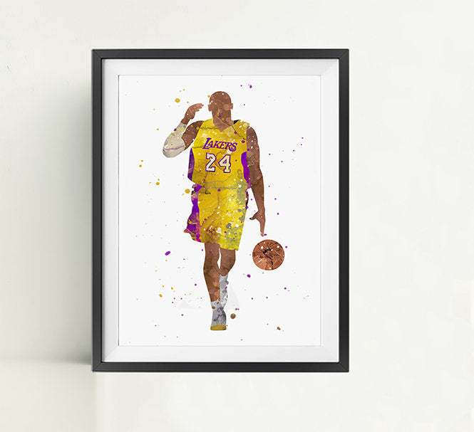 Minimalist Watercolor Art Print Poster Gift Idea For Him Or Her | Basketball Print Poster Art