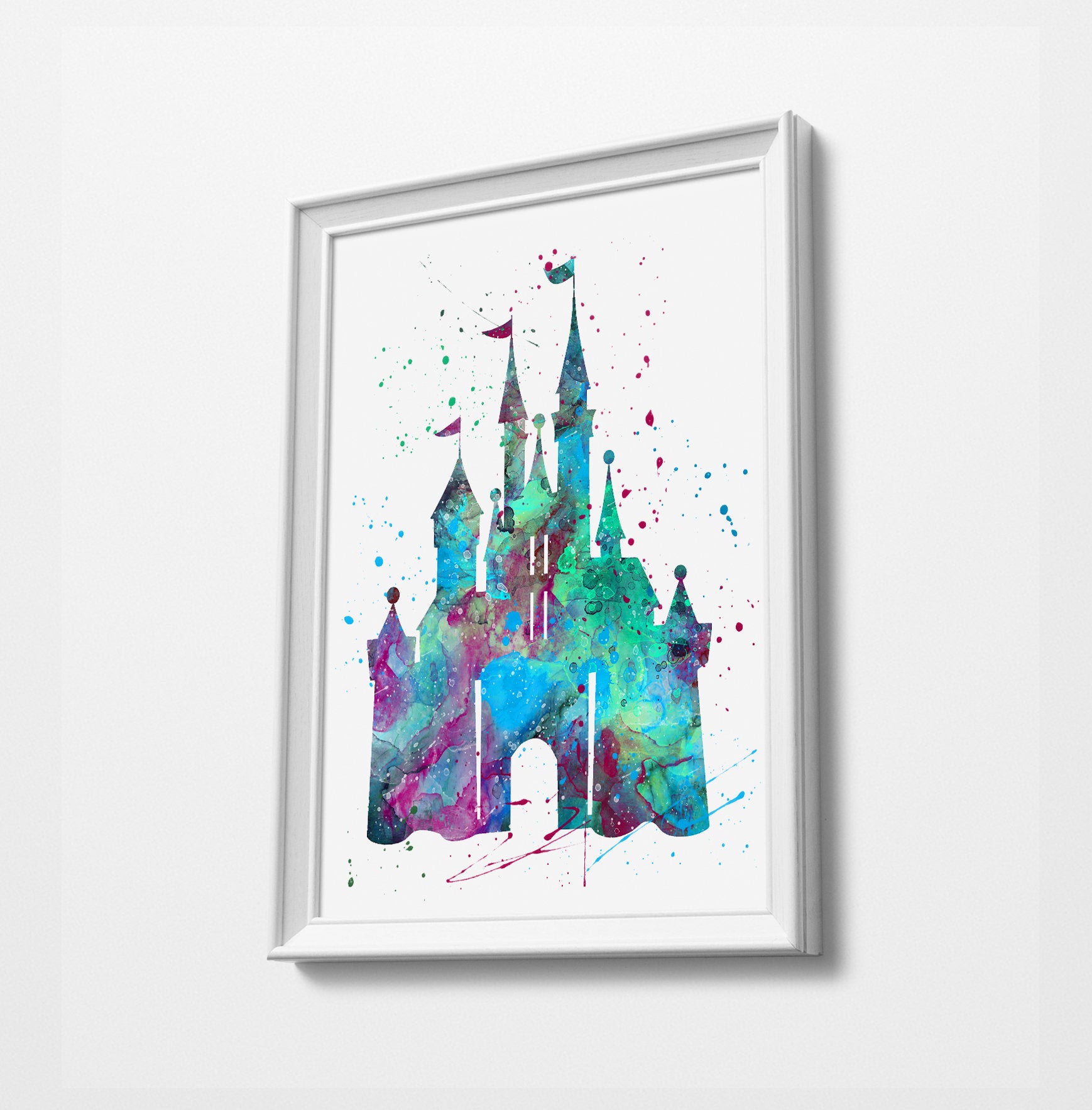 Castle | Minimalist Watercolor Art Print Poster Gift Idea For Him Or Her |