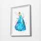 Cinderella | Disney Princess Prints | Minimalist Watercolor Art Print Poster Gift Idea For Him Or Her | Nursery Art |