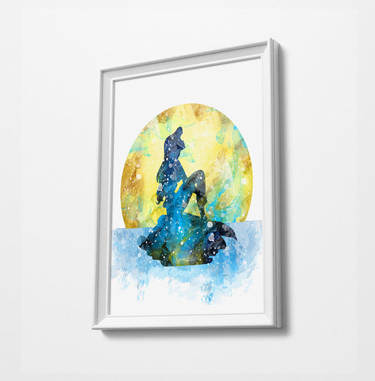 Ariel | Disney Princess Prints | Minimalist Watercolor Art Print Poster Gift Idea For Him Or Her | Nursery Art |