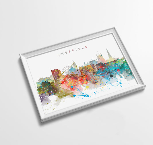 Sheffield Skyline Art Print  | Minimalist Watercolor Art Print Poster Gift Idea For Him Or Her | Wall Art | City Skyline | City Prints