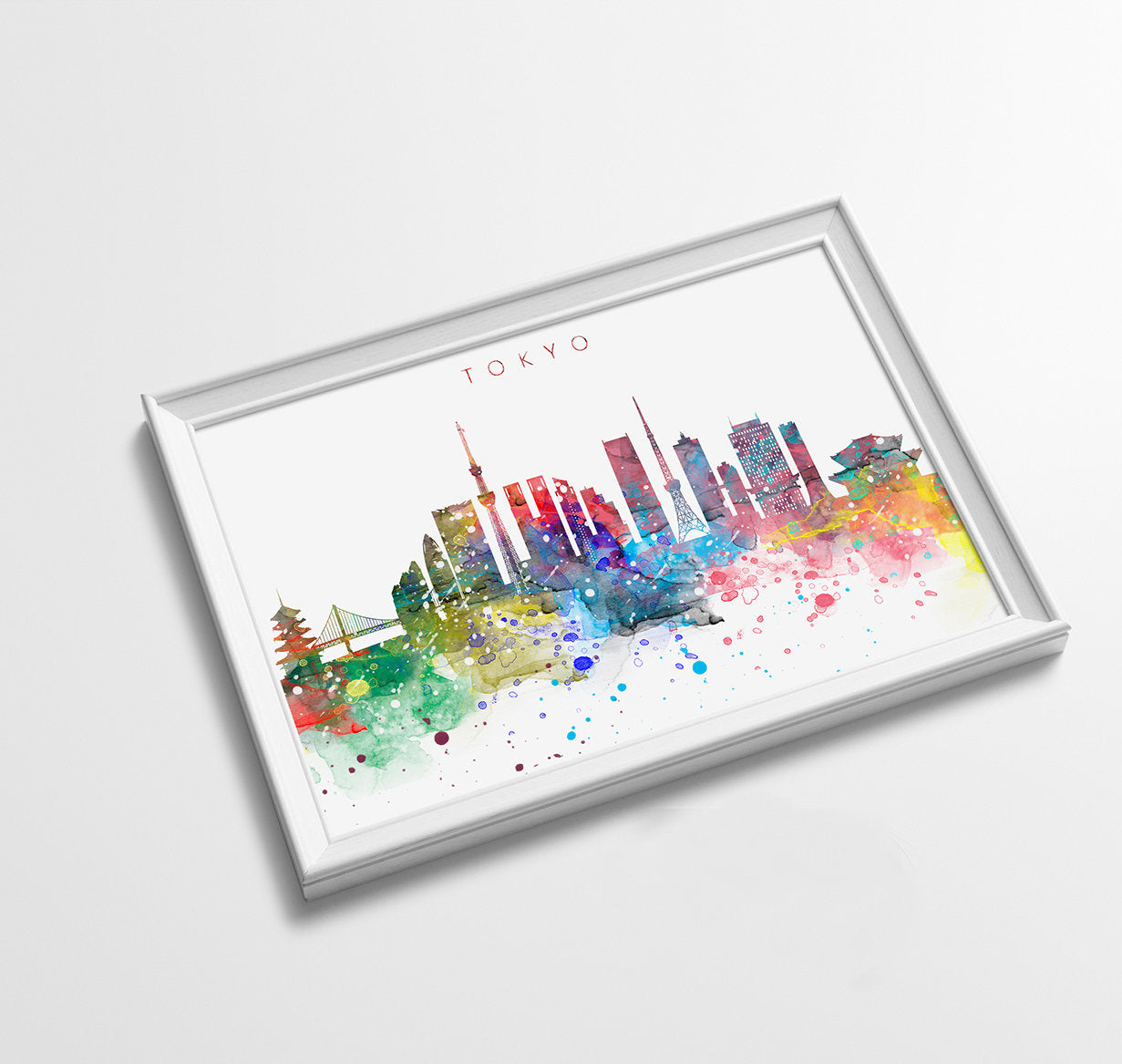 Tokyo Skyline Art Print  | Minimalist Watercolor Art Print Poster Gift Idea For Him Or Her | Wall Art | City Skyline | City Prints