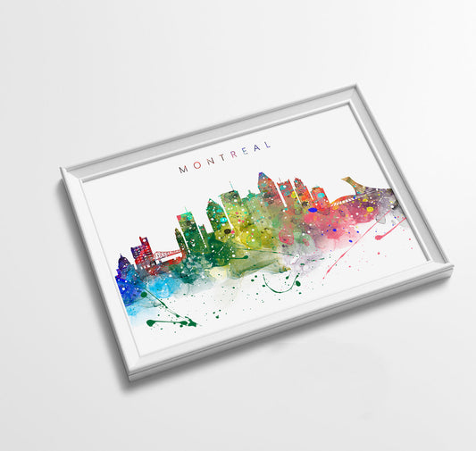 Montreal Skyline Art Print  | Minimalist Watercolor Art Print Poster Gift Idea For Him Or Her | Wall Art | City Skyline | City Prints