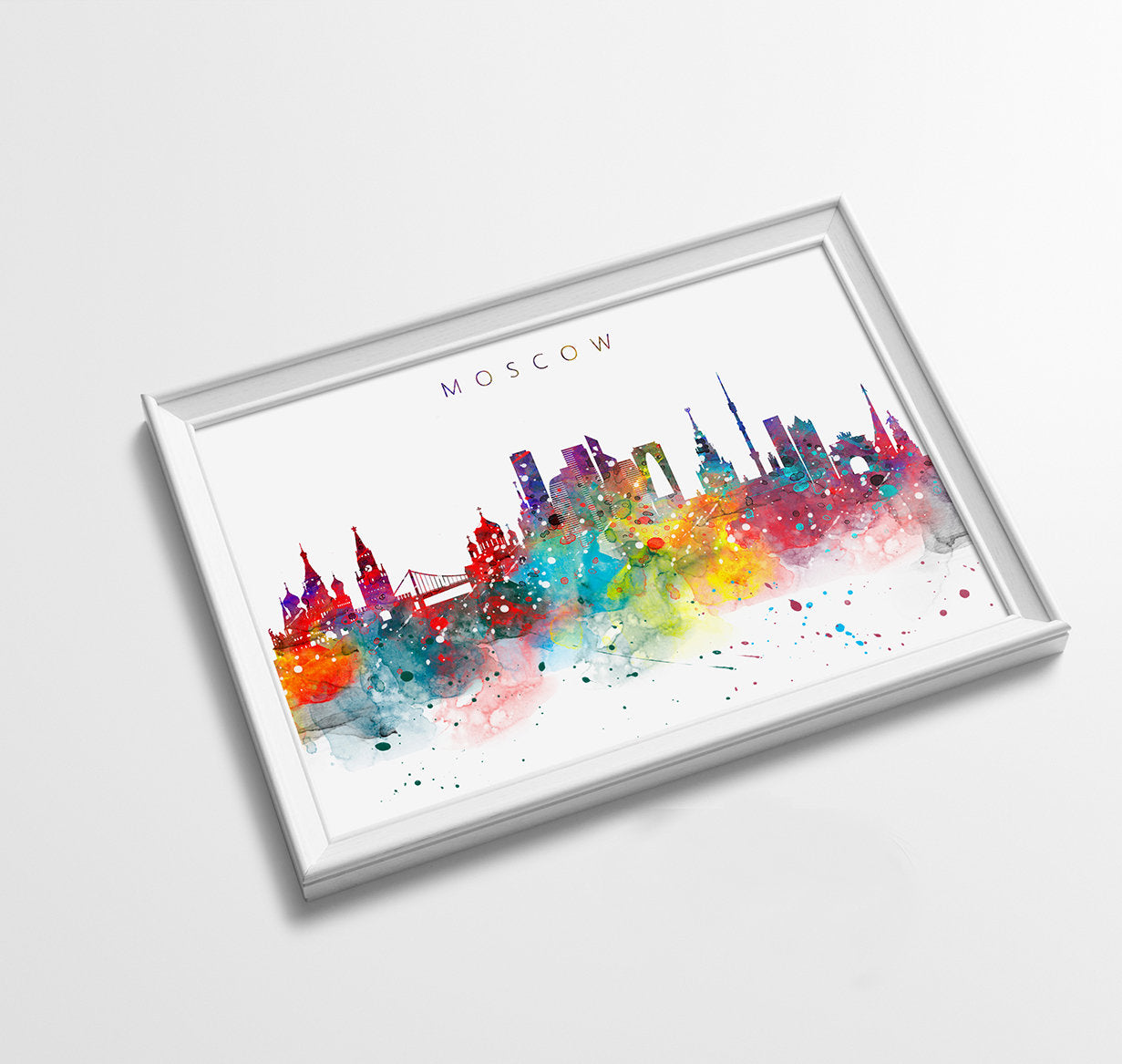 Moscow Skyline Art Print  | Minimalist Watercolor Art Print Poster Gift Idea For Him Or Her | Wall Art | City Skyline | City Prints