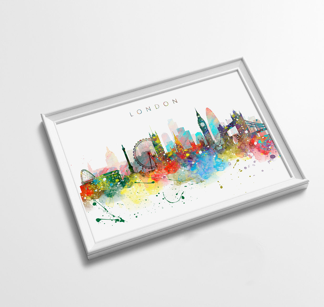 London Skyline Art Print  | Minimalist Watercolor Art Print Poster Gift Idea For Him Or Her | Wall Art | City Skyline | City Prints
