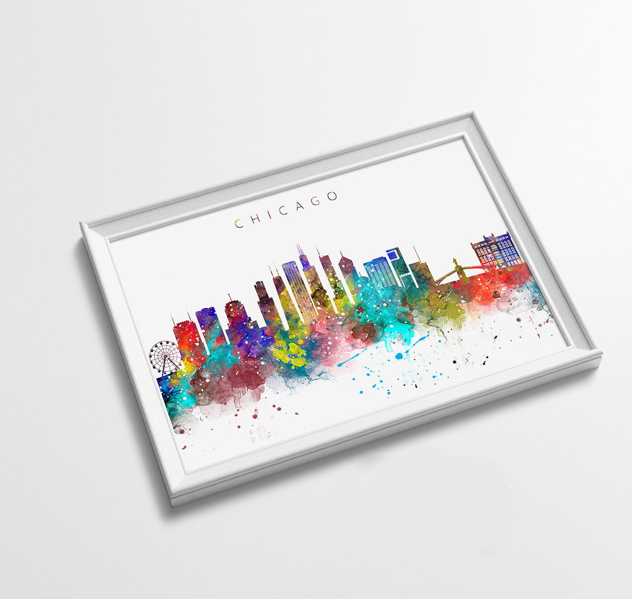 Chicago Skyline Art Print  | Minimalist Watercolor Art Print Poster Gift Idea For Him Or Her | Wall Art | City Skyline | City Prints