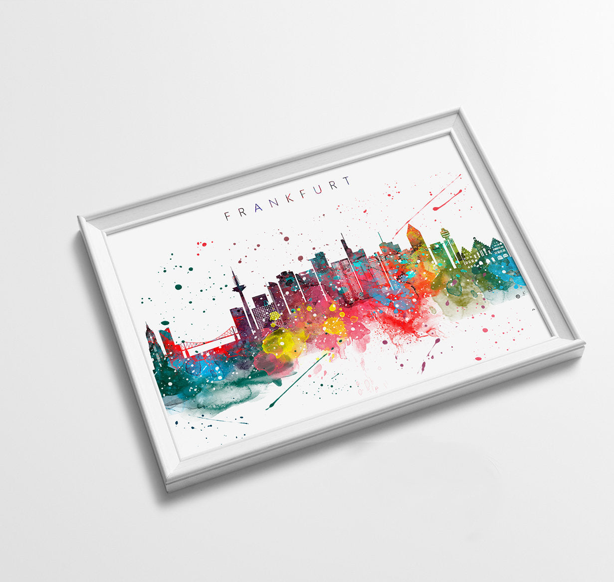 Frankfurt Skyline Art Print  | Minimalist Watercolor Art Print Poster Gift Idea For Him Or Her | Wall Art | City Skyline | City Prints