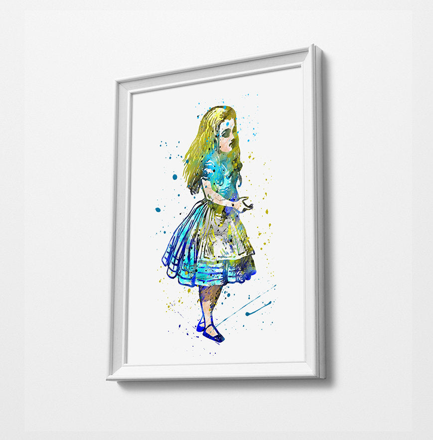 Alice in Wonderland Disney Princess Prints | Minimalist Watercolor Art Print Poster Gift Idea For Him Or Her | Nursery Art |