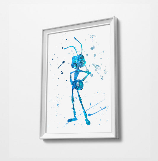 Flick| Minimalist Watercolor Art Print Poster Gift Idea For Him Or Her | Nursery Art |