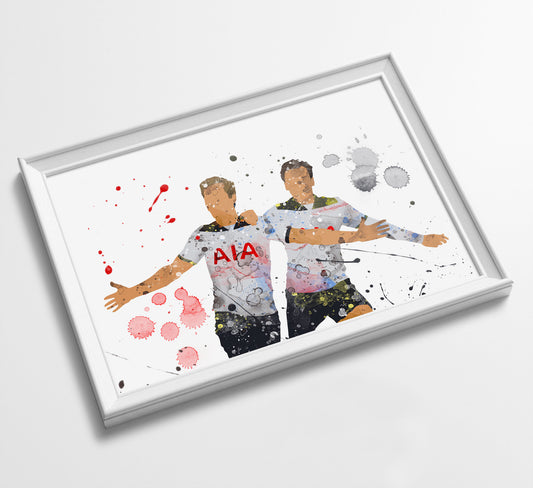 Harry and Alli | Minimalist Watercolor Art Print Poster Gift Idea For Him Or Her | Football | Soccer