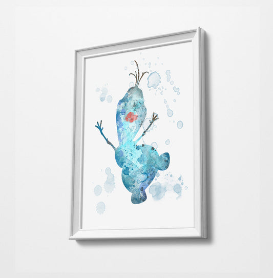 Olaf | Minimalist Watercolor Art Print Poster Gift Idea For Him Or Her |