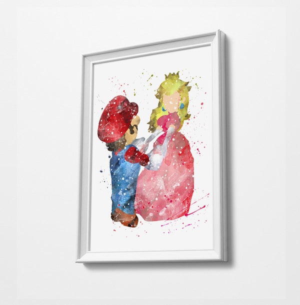 Minimalist Watercolor Art Print Poster Gift Idea For Him Or Her | Gaming Print Artwork |