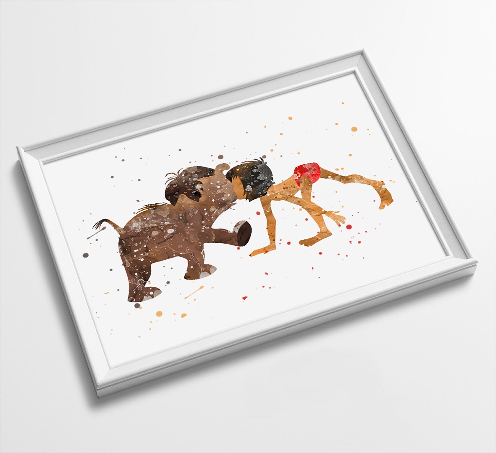 Mowgli  | Minimalist Watercolor Art Print Poster Gift Idea For Him Or Her | Disney Prints