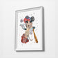 Baseball Mickey | Minimalist Watercolor Art Print Poster Gift Idea For Him Or Her | Nursery Art | Gift for Baby |