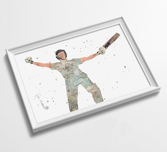 Stokes | Minimalist Watercolor Art Print Poster Gift Idea For Him Or Her | Cricket England