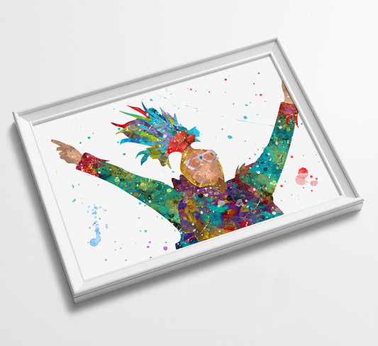 Elton Minimalist Watercolor Art Print Poster Gift Idea For Him Or Her Music Poster
