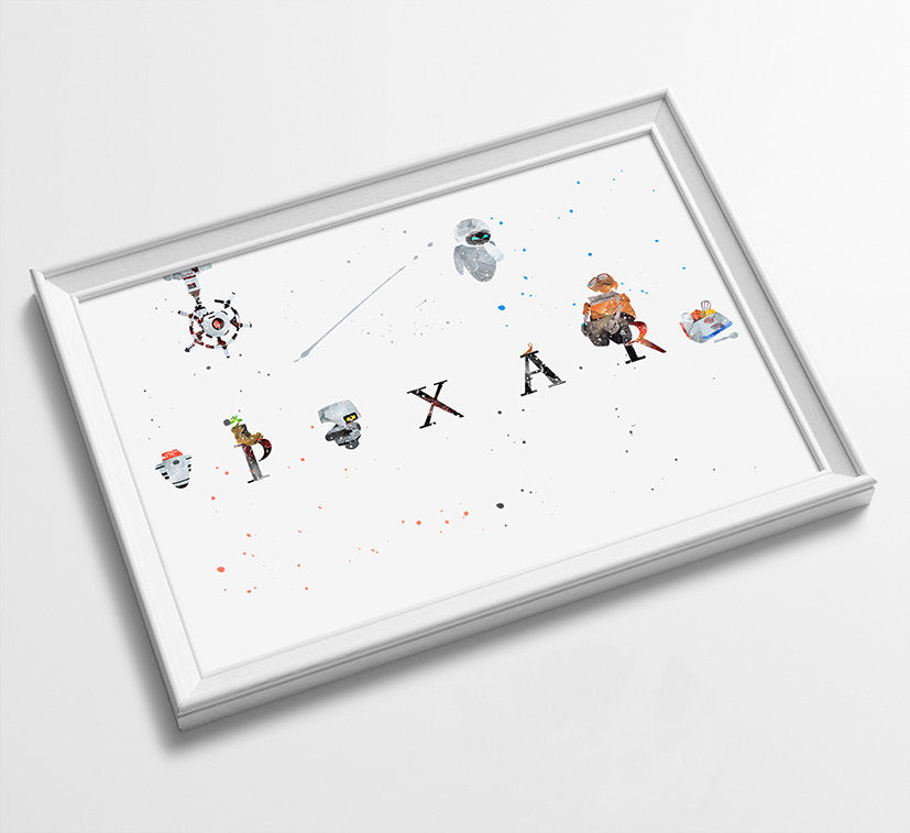 Wall-e Pixar Minimalist Watercolor Art Print Poster Gift Idea For Him Or Her | Nursery art