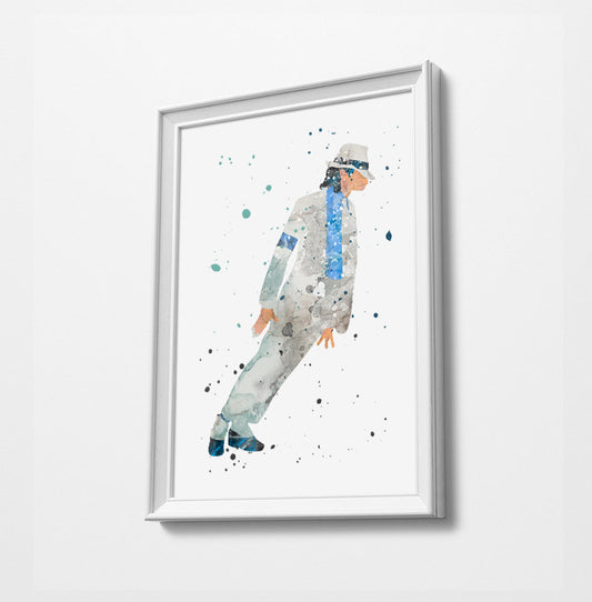 MJ | Minimalist Watercolor Art Print Poster Gift Idea For Him Or Her Music Poster
