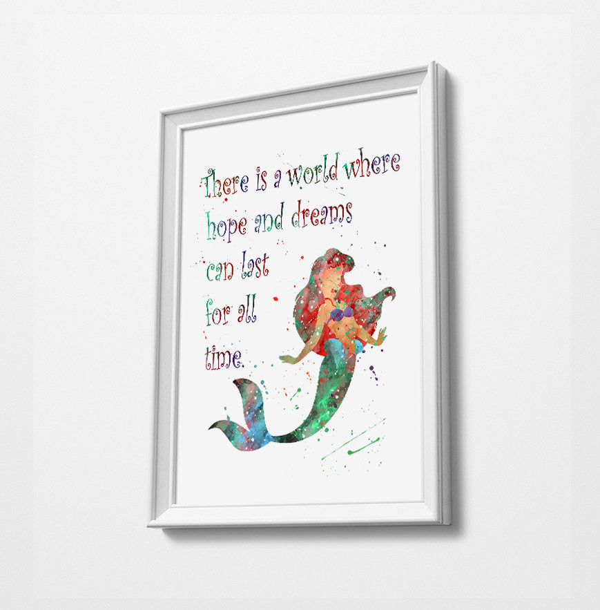 Ariel Quote 2 | Disney Princess Prints | Minimalist Watercolor Art Print Poster Gift Idea For Him Or Her | Nursery Art |