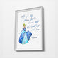 Cinderella Quote | Disney Princess Prints | Minimalist Watercolor Art Print Poster Gift Idea For Him Or Her | Nursery Art |
