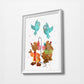 Cinderella Mice | Disney Princess Prints | Minimalist Watercolor Art Print Poster Gift Idea For Him Or Her | Nursery Art |