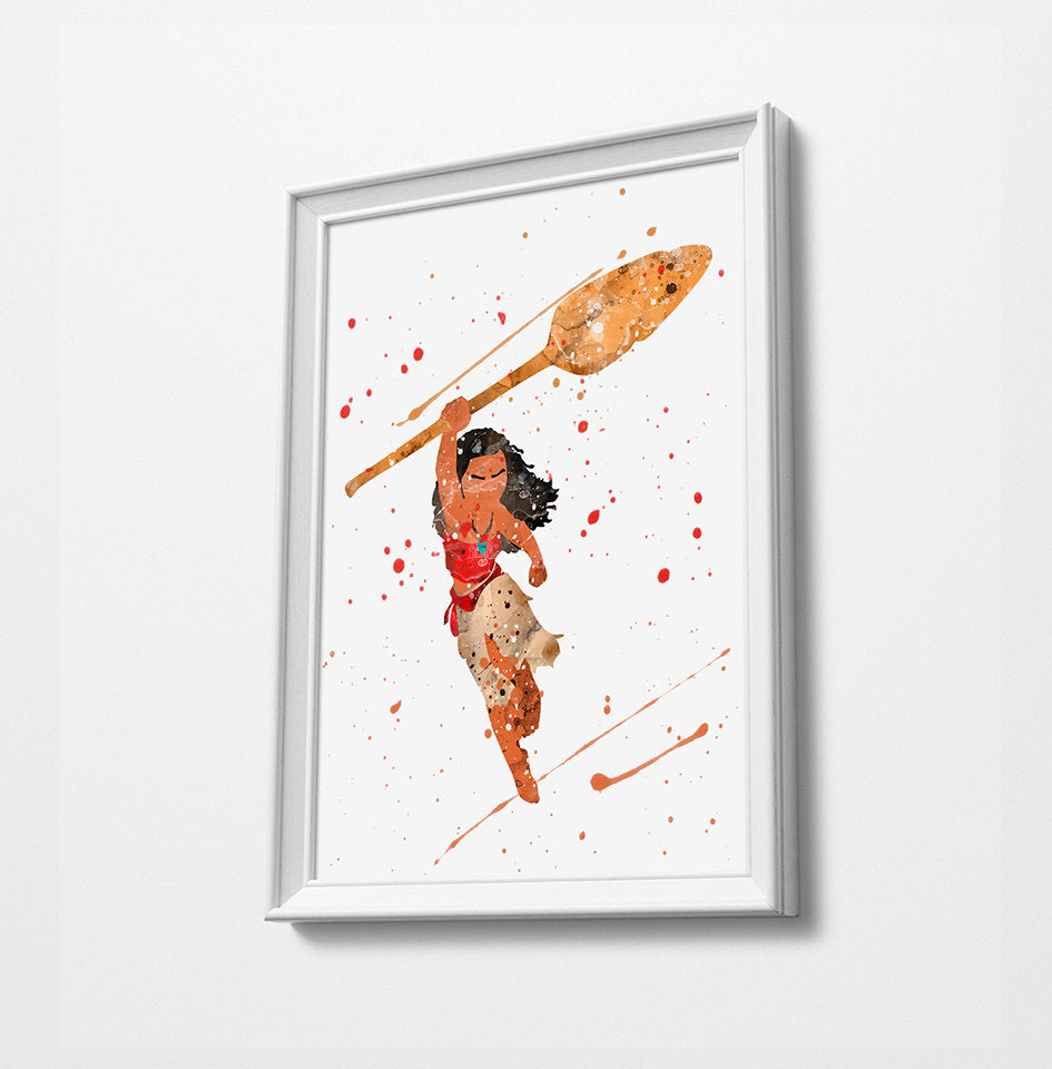 Moana Spear | Minimalist Watercolor Art Print Poster Gift Idea For Him Or Her |
