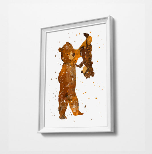 Brother Bear | Minimalist Watercolor Art Print Poster Gift Idea For Him Or Her | Nursery Art | Disney Prints