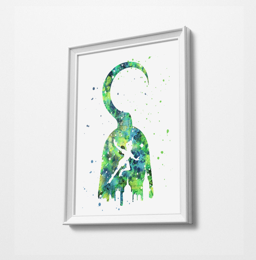 Peter Pan | Minimalist Watercolor Art Print Poster Gift Idea For Him Or Her | Nursery Art | Disney Prints
