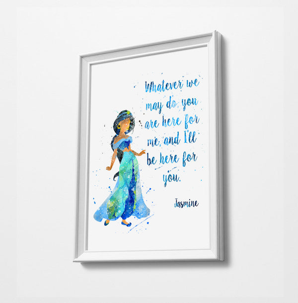 Jasmine | Minimalist Watercolor Art Print Poster Gift Idea For Him Or Her | Nursery Art | Disney Prints