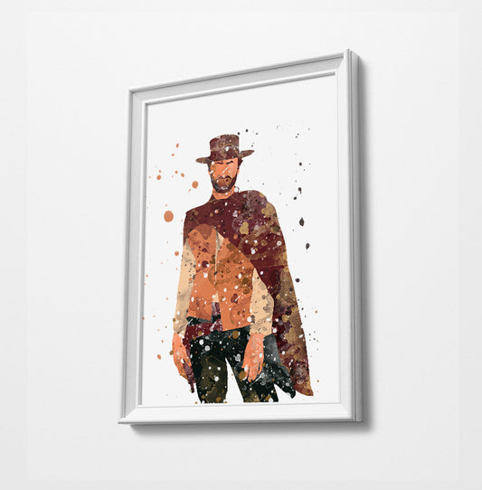 Clint | Movie Minimalist Watercolor Art Print Poster Gift Idea For Him Or Her | Movie Artwork