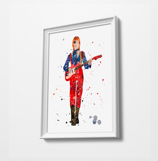 Bowie | Minimalist Watercolor Art Print Poster Gift Idea For Him Or Her Music Poster