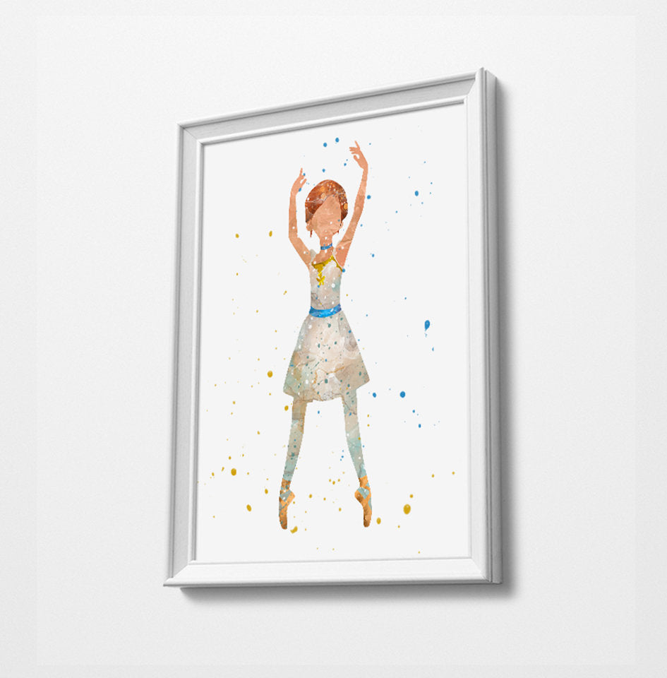 Ballerina Minimalist Watercolor Art Print Poster Gift Idea For Him Or Her