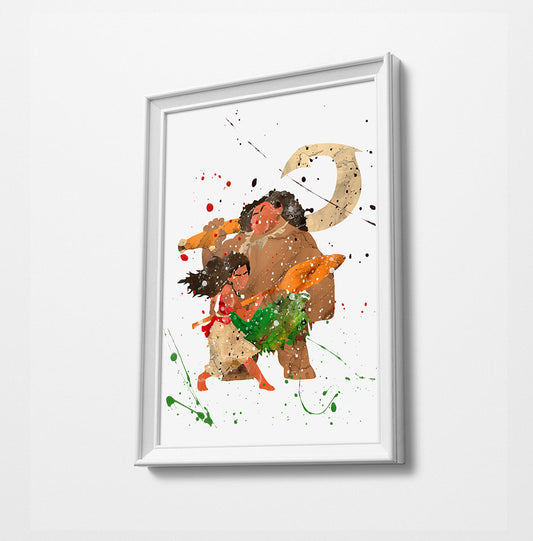 Moana Maui | Minimalist Watercolor Art Print Poster Gift Idea For Him Or Her |