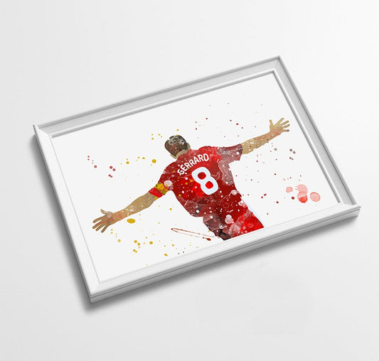 Stevie G | Minimalist Watercolor Art Print Poster Gift Idea For Him Or Her | Football | Soccer