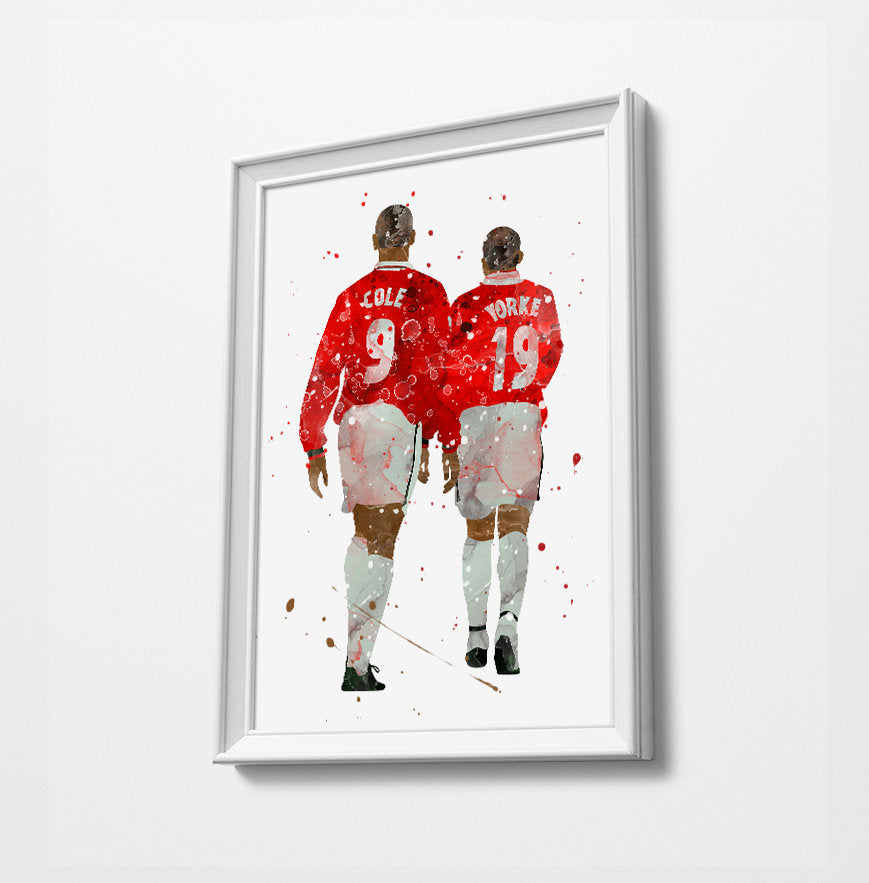 Cole and Yorke | Minimalist Watercolor Art Print Poster Gift Idea For Him Or Her | Football | Soccer