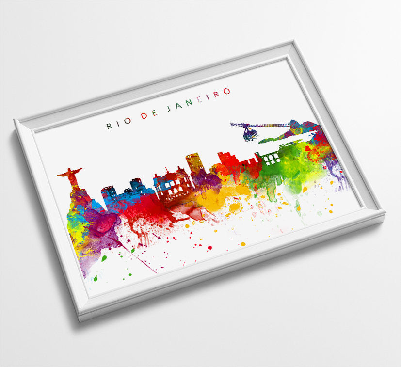Rio de Janeiro Skyline Art Print  | Minimalist Watercolor Art Print Poster Gift Idea For Him Or Her | Wall Art | City Skyline | City Prints