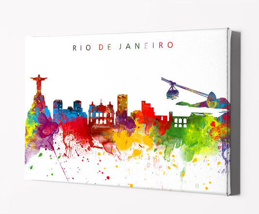 Rio de Janeiro Skyline Art Print  | Minimalist Watercolor Art Print Poster Gift Idea For Him Or Her | Wall Art | City Skyline | City Prints